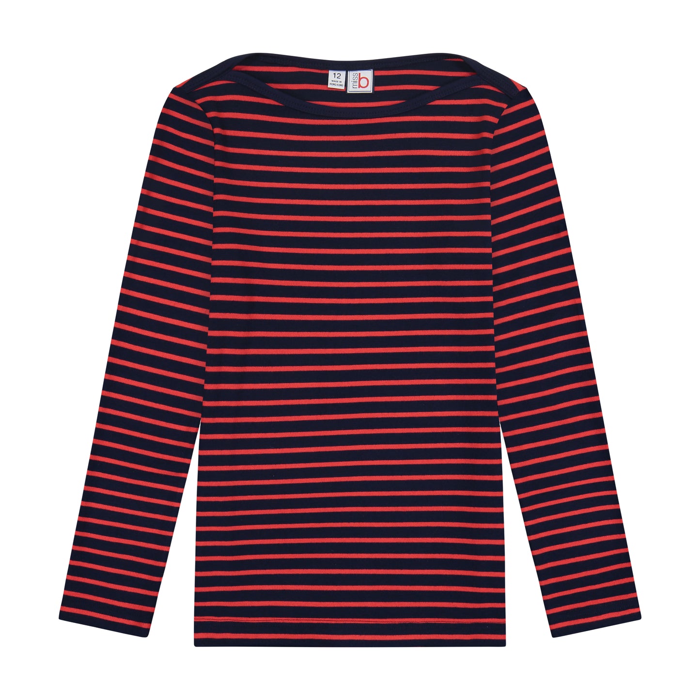 Bateau Tee Red Navy Stripe