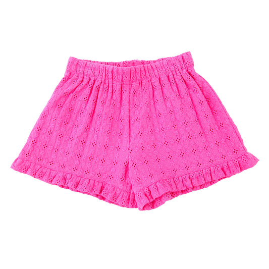 Lee Lee Ruffle Shorts Pink Eyelet